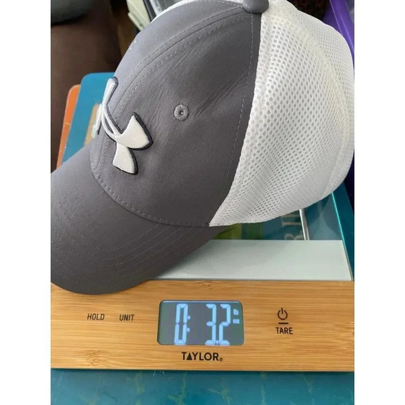 Under Armour Men's UA Golf Hat Mesh Dark Gray, White, M/L Puff Embroidered Logo - Picture 12 of 12